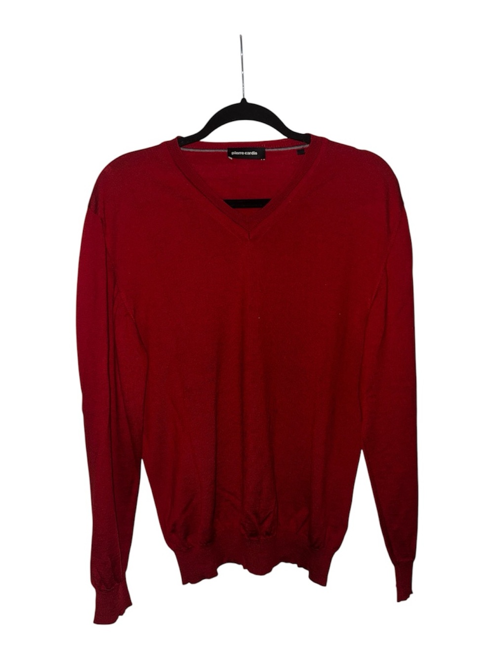 Pierre Cardin 100% Merino Wool Red V-Neck Sweater Men’s L size| Made in Germany